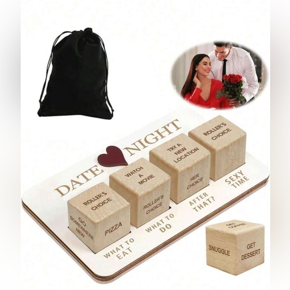 7 Piece Date Night Dice Couples Gift Ideas, Decision Dice, Valentine's Day Gift